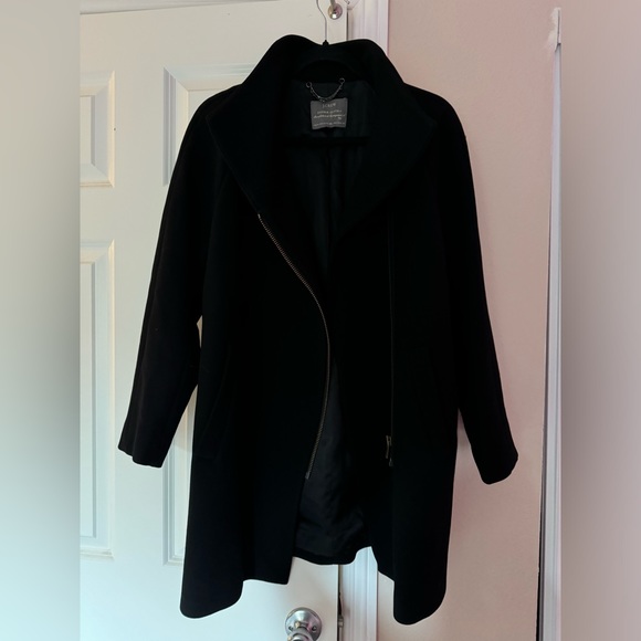 J. Crew Double Cloth Classic Black Cocoon Coat in Italian wool - Picture 3 of 5